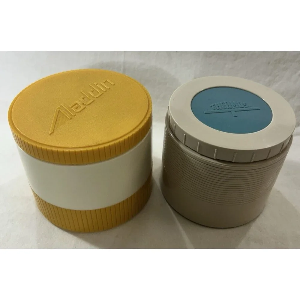 Vintage Thermos King Seeley Aladdin 8 Oz Insulated Food Jars Set of 2 Lunch